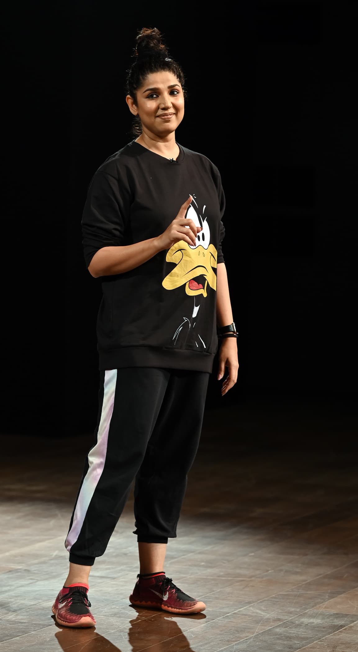 RJ Devaki performing Adbhut — solo on stage