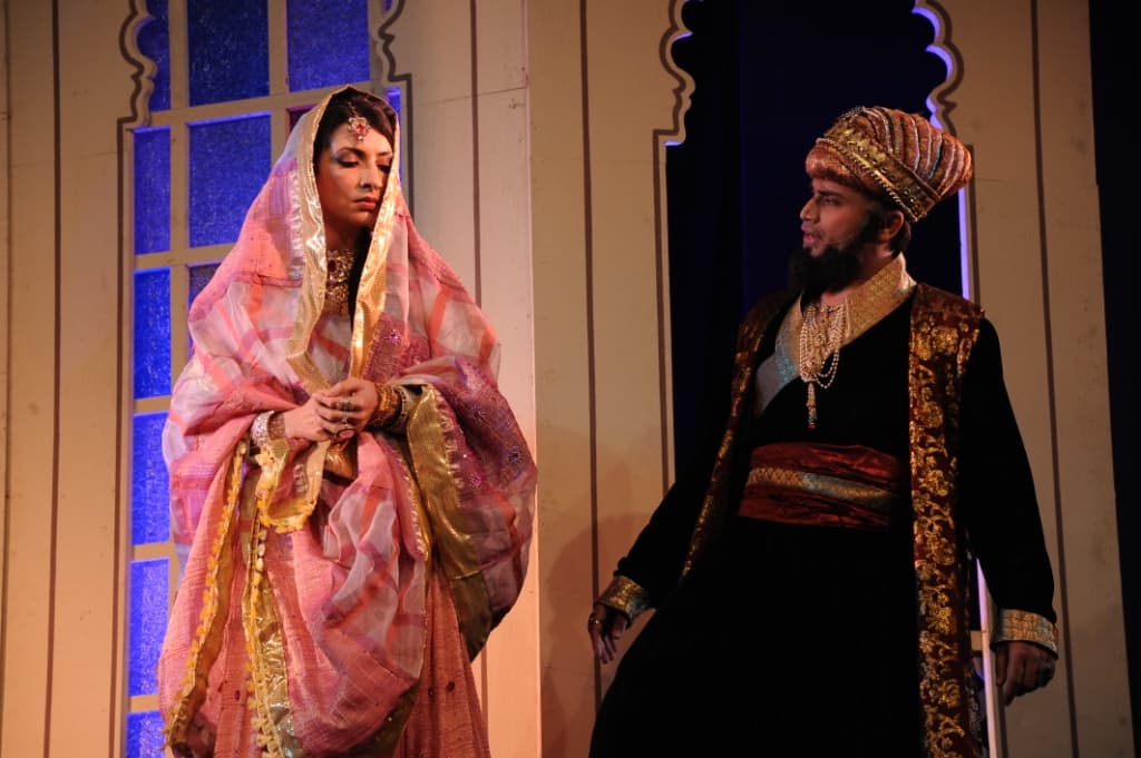 A scene from Bhamasha — courtly encounter in the Mewar palace